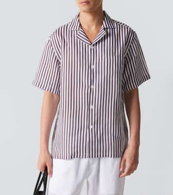 Striped linen bowling shirt | Fedeli