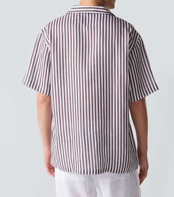 Striped linen bowling shirt | Fedeli