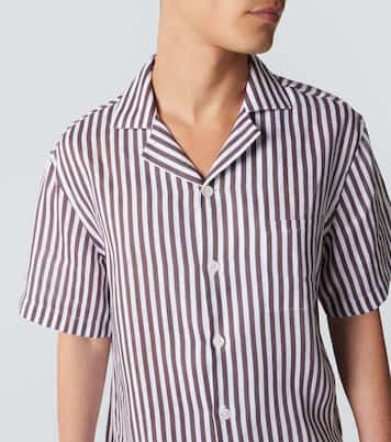 Striped linen bowling shirt | Fedeli