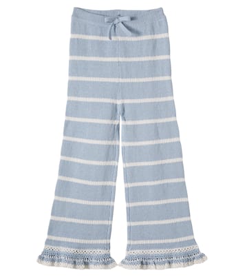 Striped knitted cotton-blend pants | Zimmermann Kids