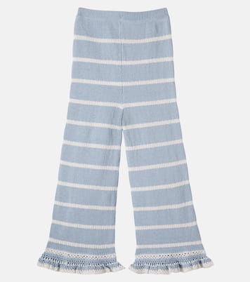 Striped knitted cotton-blend pants | Zimmermann Kids