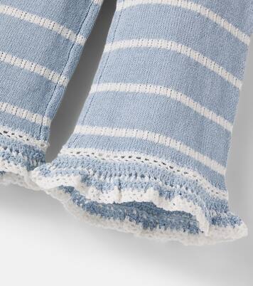 Striped knitted cotton-blend pants | Zimmermann Kids