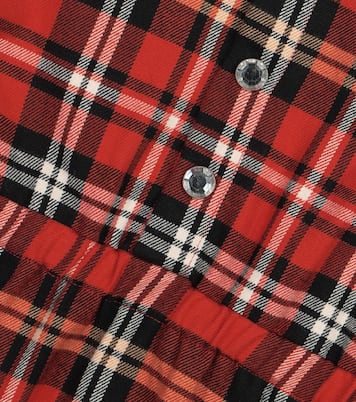 Checked cotton flannel dress | Mini Rodini