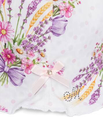 Baby floral cotton poplin hat | Monnalisa