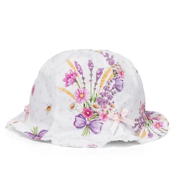 Baby floral cotton poplin hat | Monnalisa