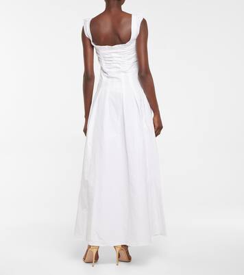 Robe midi en coton, lin et soie | Brock Collection