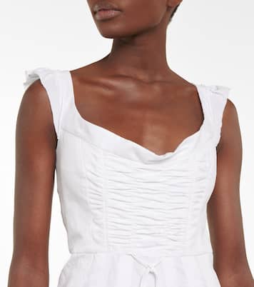 Robe midi en coton, lin et soie | Brock Collection