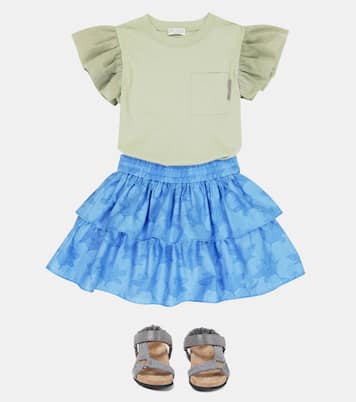 Jupe en jacquard de coton mélangé | Brunello Cucinelli Kids