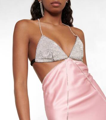 Robe Beatrice en satin de soie à ornements | Dodo Bar Or