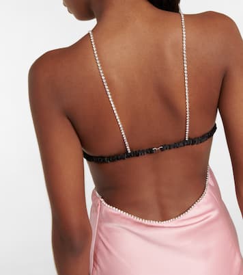 Robe Beatrice en satin de soie à ornements | Dodo Bar Or