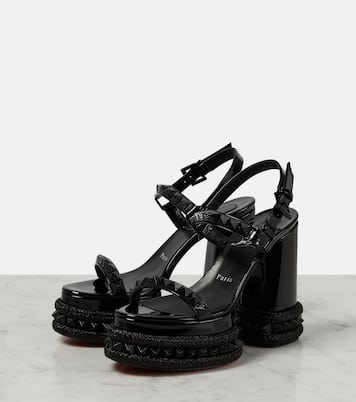 Superaclou patent leather platform sandals | Christian Louboutin