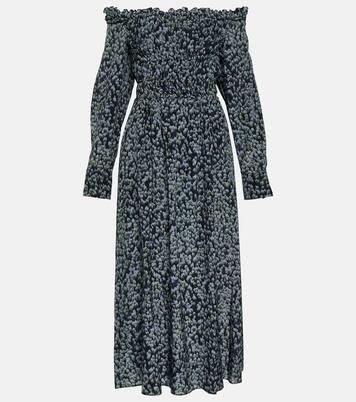Abito midi Lillian in seta con stampa | Altuzarra