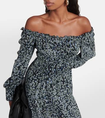 Abito midi Lillian in seta con stampa | Altuzarra