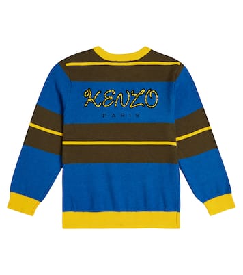 Logo striped cotton-blend sweater | Kenzo Kids