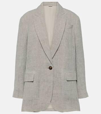 Oversize-Blazer aus einem Leinengemisch | Brunello Cucinelli