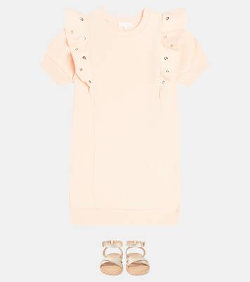 Sandalen aus Metallic-Leder | Chloé Kids