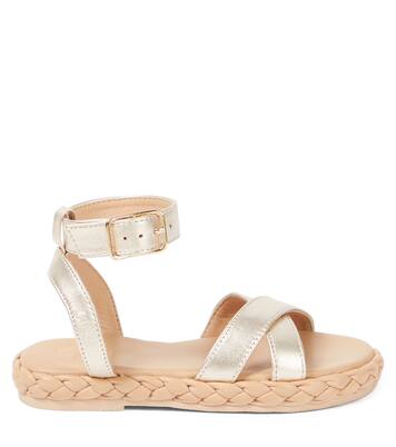 Sandalen aus Metallic-Leder | Chloé Kids