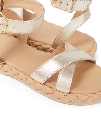 Sandalen aus Metallic-Leder | Chloé Kids