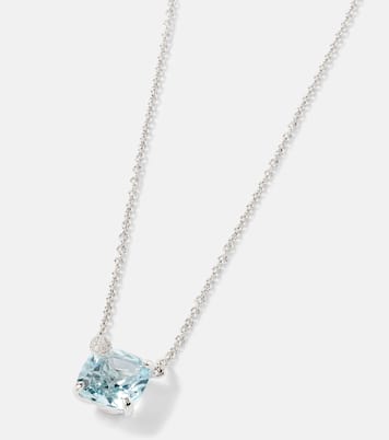 Halskette Peekaboo aus 18kt Weißgold (750/1000) mit Diamanten und Aquamarin | Bucherer Fine Jewellery