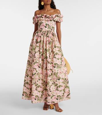 Robe longue Espliego en coton à fleurs | Agua by Agua Bendita