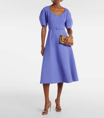 Robe midi en laine mélangée | Oscar de la Renta