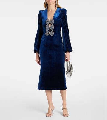 Robe midi en velours à ornements | Rebecca Vallance