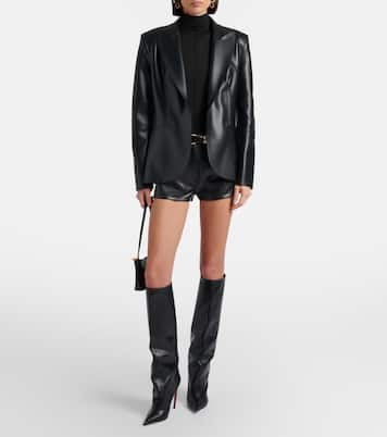 High-Rise Shorts aus Lederimitat | Norma Kamali