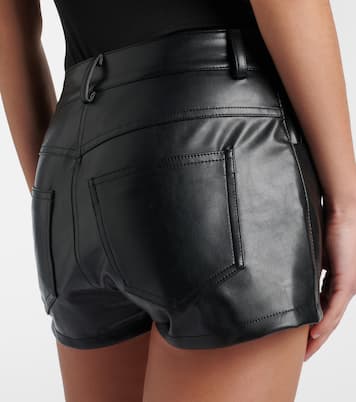 High-Rise Shorts aus Lederimitat | Norma Kamali