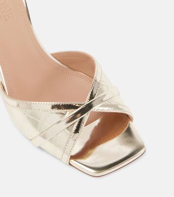 Perla 70 croc-effect leather mules | Malone Souliers