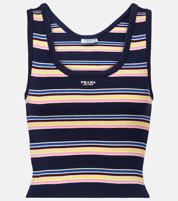 Tank top in cotone a righe | Prada