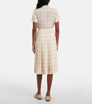 Falda midi Clea en sablé de seda plisada | Loro Piana