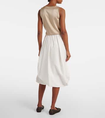 Cotton-blend midi skirt | Brunello Cucinelli