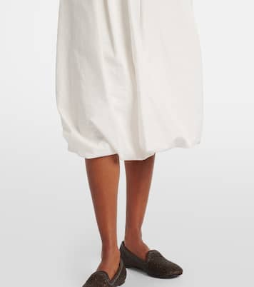 Cotton-blend midi skirt | Brunello Cucinelli