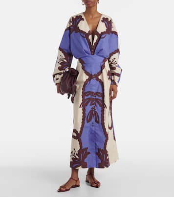 Robe midi Latitud Marina en coton | Johanna Ortiz