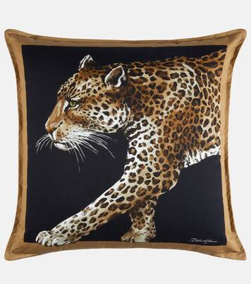 Leopardo Medium canvas cushion | Dolce&Gabbana Casa