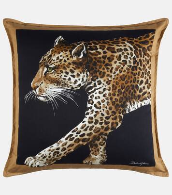 Leopardo Medium canvas cushion | Dolce&Gabbana Casa