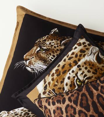 Leopardo Medium canvas cushion | Dolce&Gabbana Casa