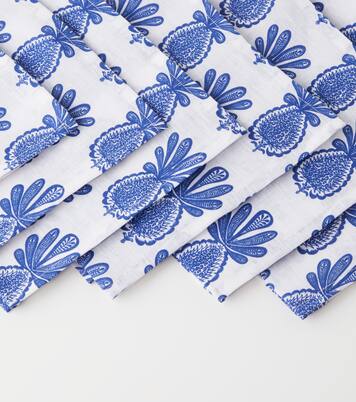 Large set of 6 printed linen napkins | La DoubleJ