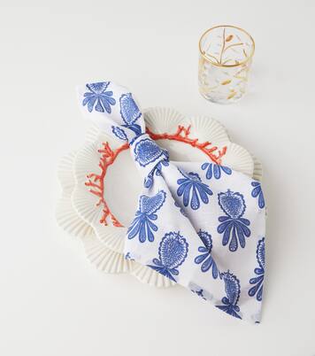 Large set of 6 printed linen napkins | La DoubleJ