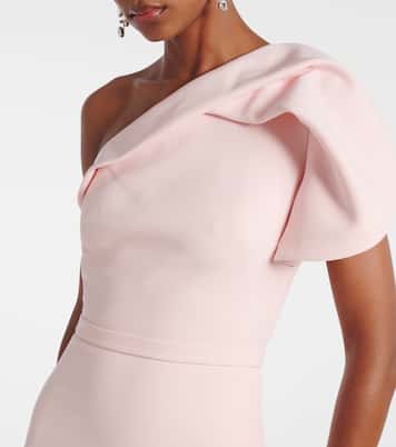 One-shoulder crêpe gown | Safiyaa