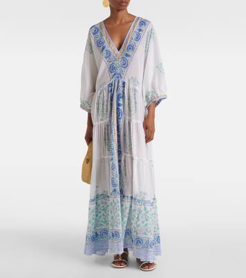 Robe longue en coton à motif cachemire | Juliet Dunn