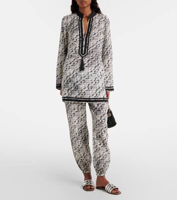 Metallic leather slides | Tory Burch