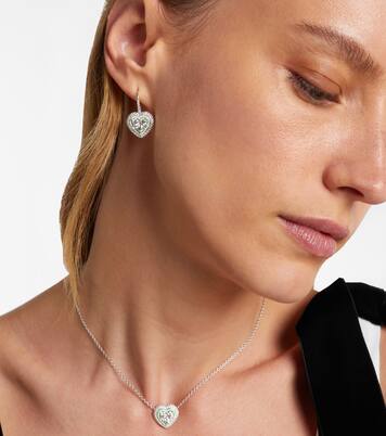 18kt white gold earrings with enamel and diamonds | Kamyen