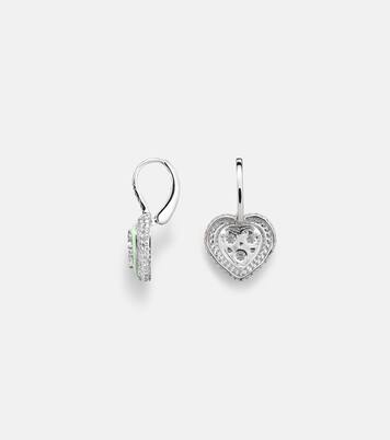18kt white gold earrings with enamel and diamonds | Kamyen
