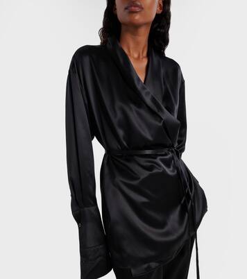 Eivie silk satin wrap top | The Row