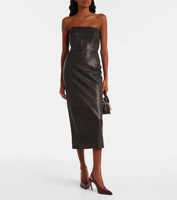 Robe midi en cuir | Alex Perry