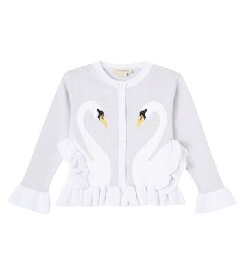 Ruffled cotton-blend jacquard cardigan | Stella McCartney Kids