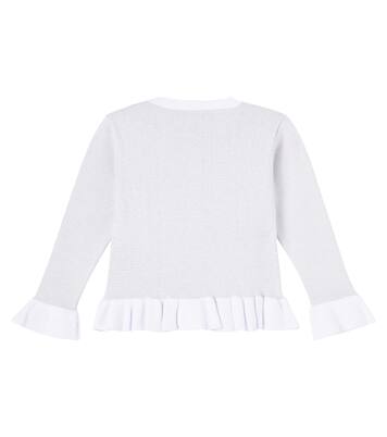 Ruffled cotton-blend jacquard cardigan | Stella McCartney Kids