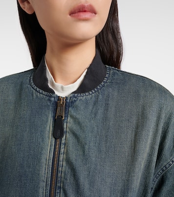 Distressed denim bomber jacket | Balenciaga