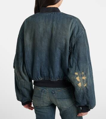 Distressed denim bomber jacket | Balenciaga